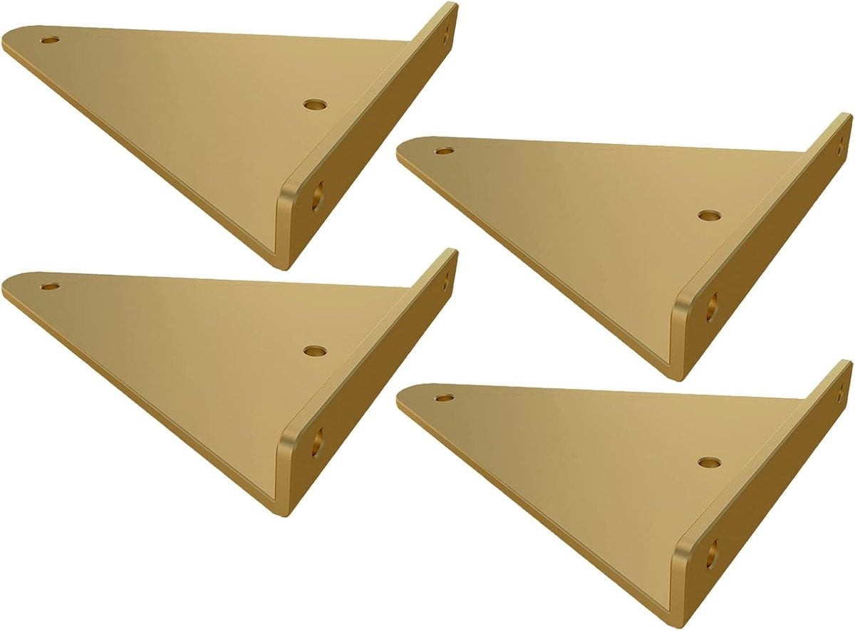 Set van 4 gouden zwevende plankdragers voor zware belasting, 80mm