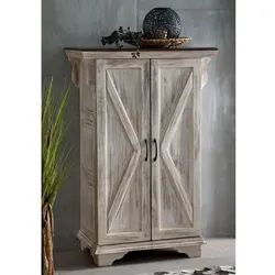Schrank Mango / Akazie 90x45x135 weiß gewachst CASTLE-ANTIK #267
