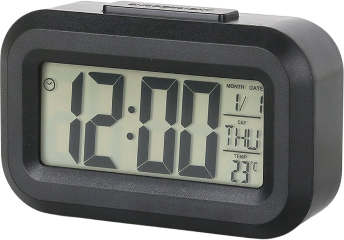 Lexum Mini Digitale Wekker met LCD Display - Zwart