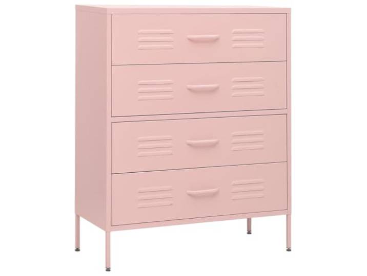 RJPLMFV Kommode Rosa 80 x 35 x 101,5 cm aus Stahl mit Schubladen Robuste Stahlkonstruktion, leichtgängige Kugelführungen, verstellbare Nivellierungen, praktische Aufbewahrung für kleine