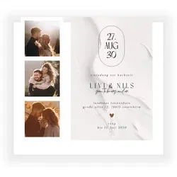 Hochzeit Einladungskarte im Design "Karte mit Fotostreifen" - Musterkarte