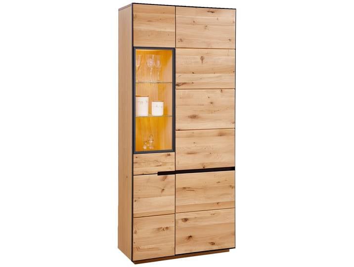 Linea Natura Vitrine mit Beleuchtung KELIO, eiche, Massivholz