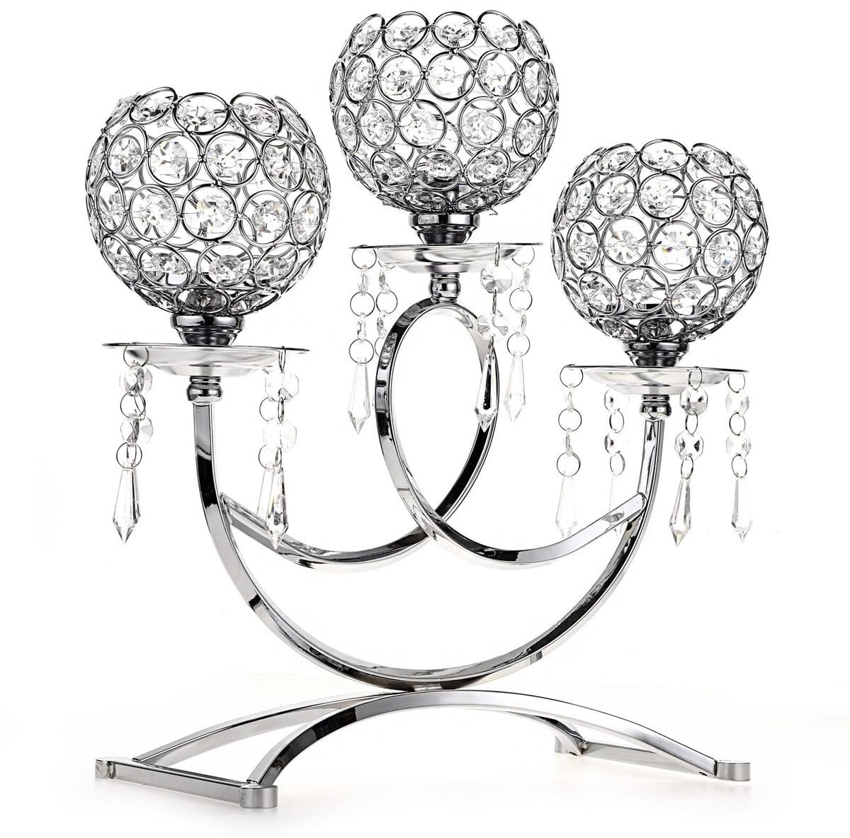 Solidchoice Grote Kristallen Kaarsenhouder met Hangende Decoratie voor Tealights