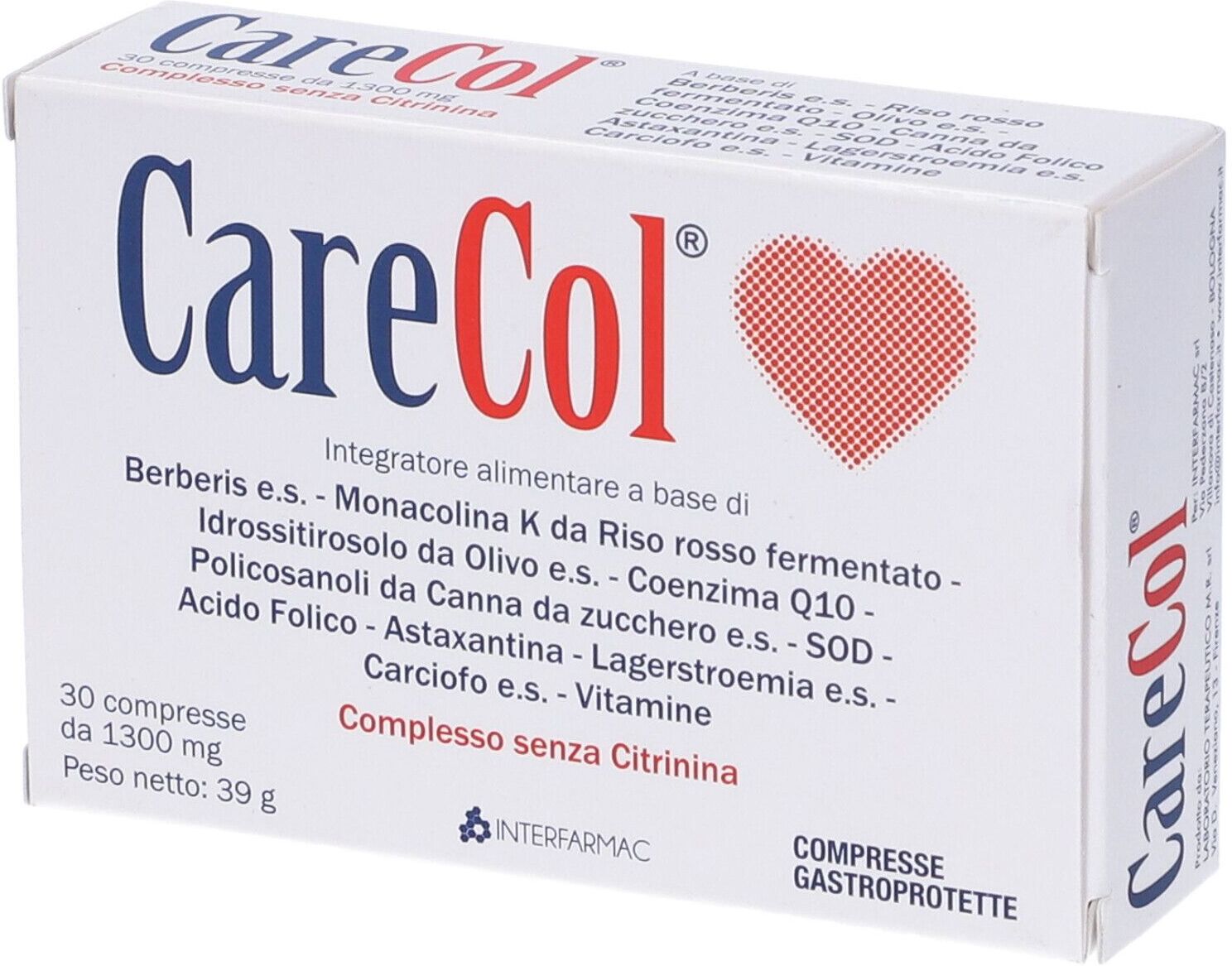 INTERFARMAC Srl CareCol, 30 Compresse 