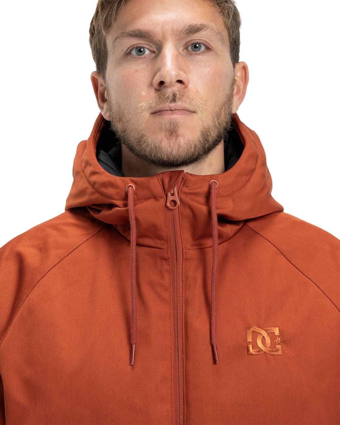 Outdoorjacke DC SHOES "Navigator Padded", Herren, Gr. M, orange (picante), Obermaterial: 60% Polyester, 40% Baumwolle., Jacken Outdoorjacke