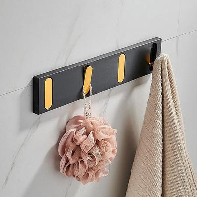 Uplift Treasures Invisible Folding Wall Hook Rack Organizer black Gold 4 Hooks