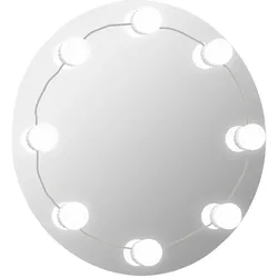 vidaXL Wandspiegel mit LED-Beleuchtung Rund Glas