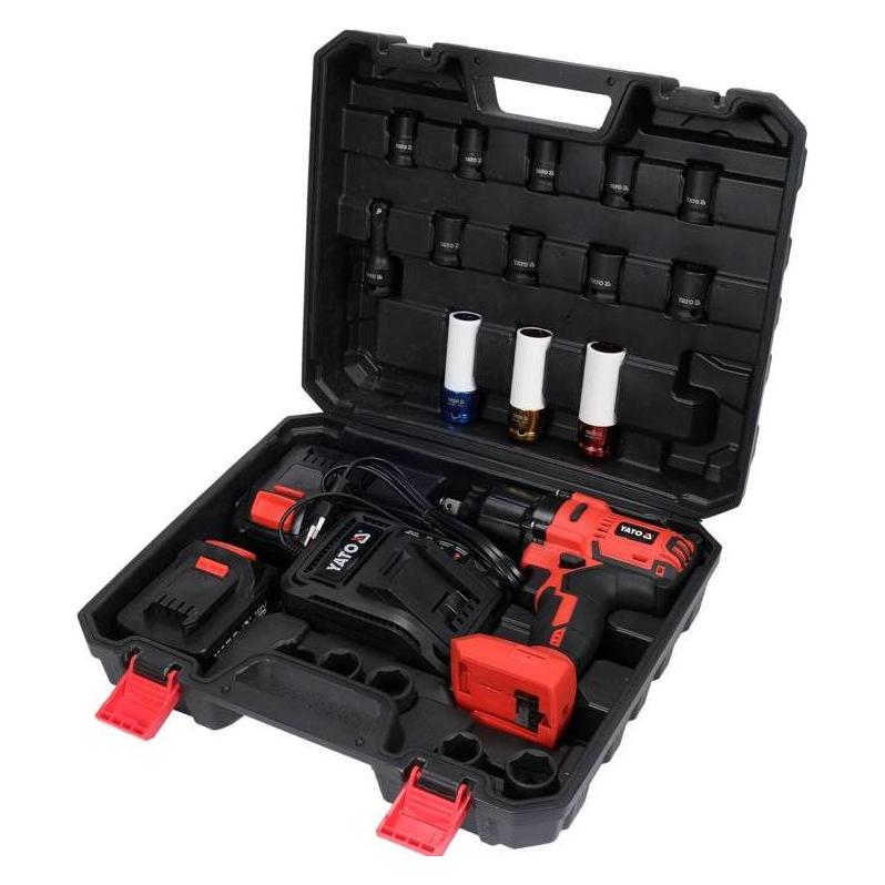 Yato SCHLAGSCHRAUBER 18V LI-ION 1/2" 2x3,0Ah/21-Zellen SATZ (Schlagschrauber) (YT-82807)