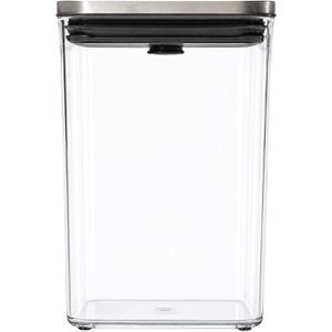 OXO Vorratsdose Steel Pop, aus Kunststoff, 2,6 Liter, hoch, mit Edelstahl-Deckel, transparent, luftdicht