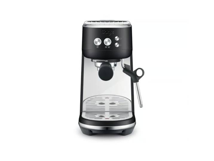 Sage The Bambino, Kompakte Kaffeemaschine, Schwarzer Trüffel 54-mm-Siebträger, ThermoJet in 3 Sek, Manuelle Dampfdüse für Mikroschaum, Volumetrische Shotkontrolle
