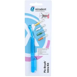 MIRADENT Interd.Pic-Brush Intro Kit 1H+4B.tra.blau