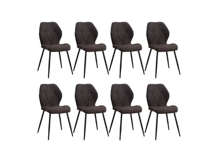 LuxusKollektion Esszimmerstuhl Esszimmerstühle 8er Set gepolstert Metallbeine Schwarz 8er set