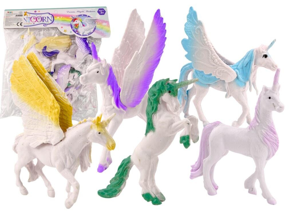 Leantoys Set Eenhoorn Pegasus Figuren White Magic 6 Stuks