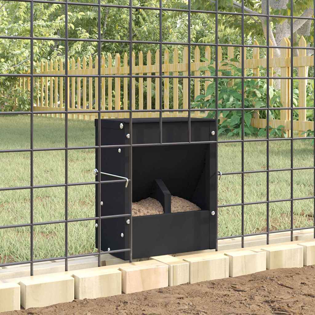vidaXL Distributeur pour lapins Noir 20 x 12,5 x 25 cm 3 kg