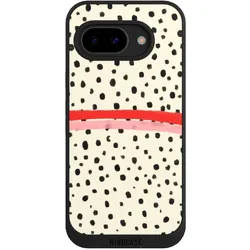Nivocase Handyhülle für Google Pixel 9a Hülle NIVOpure Case Schwarz Kunst Punkte Streifen (Google Pixel 9a), Smartphone Hülle, Schwarz
