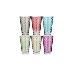 LEONARDO 6er-Gläserset 6er Set Optic , mehrfarbig , Glas , Maße (cm): B: 8 H: 13,4