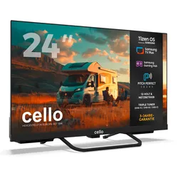 Cello CTrav Smart Tizen OS Camping LED TV mit Pitch Perfect Sound System, Triple Tuner, WLAN, Bluetooth, 12/24/230 V, 24 Zoll