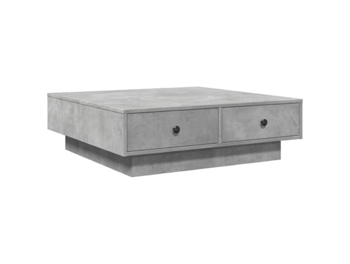 HKLGBVCR Couchtisch, Beton, Grau, 90 x 90 x 28 cm, Holz, mit Aufbewahrung
