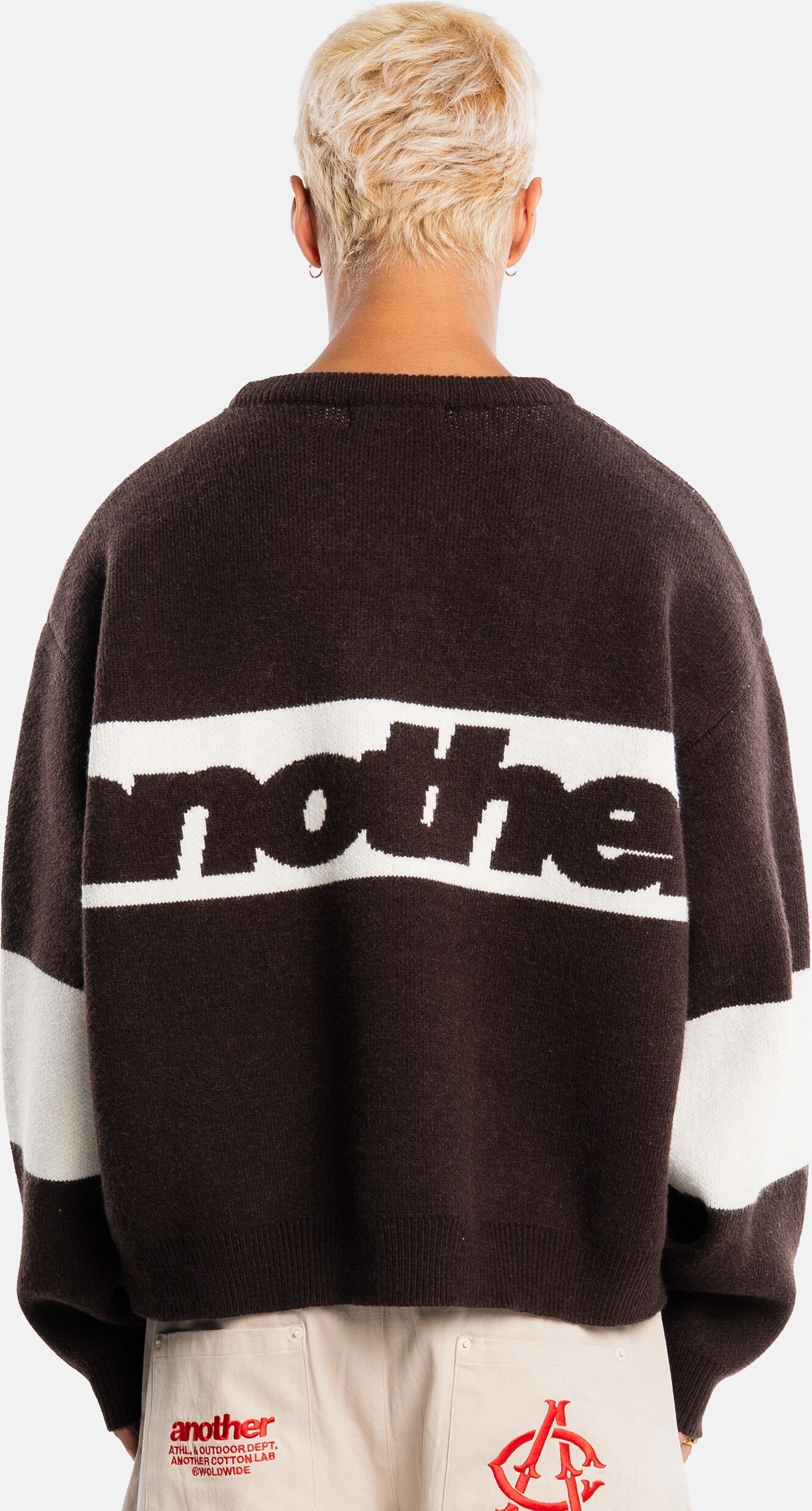 Sweater ANOTHER COTTON LAB "Another Cotton Lab Another Knit Sweater", Damen, Gr. M, braun (chocolate), 42% Polyacryl, 30% Polyester, 28% Nylon, Rundhals, Sweatshirts Sweater