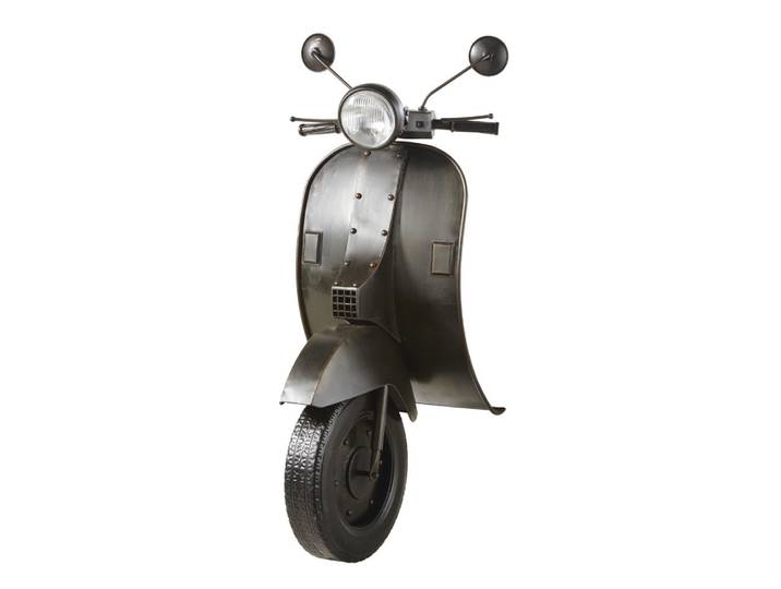Déco murale lumineuse scooter en acier noir 53x123