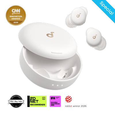 soundcore Sleep A30 Special / Sleep A30 | The World's First Sleep Earbuds with a Triple Noise Reduction System Lunar White Special / Solo