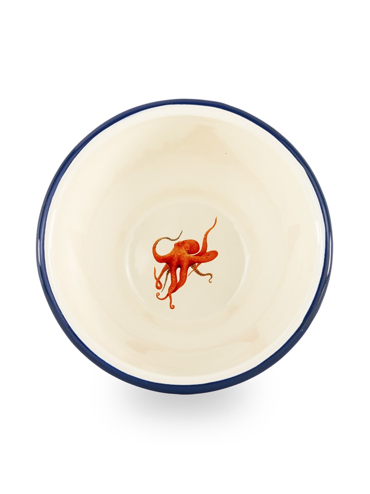 WD lifestyle Schale "Octopus" in Creme/ Rot - Ø 14 cm - onesize