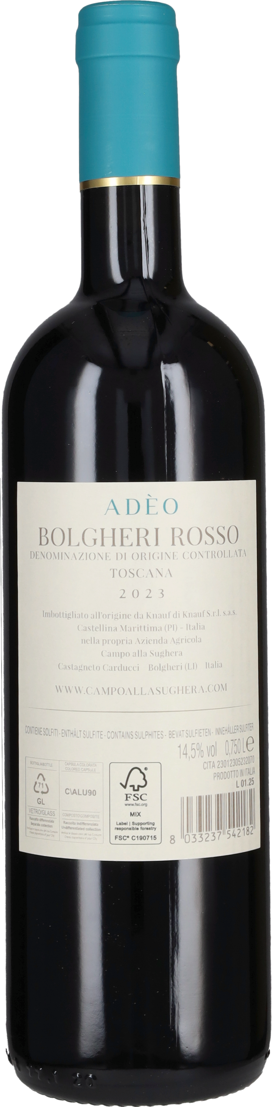 Bolgheri Rosso 'Adeo' Campo Alla Sughera 2024