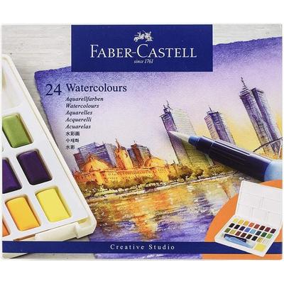 Faber-Castell Aquarellfarben in Näpfchen, 24er Etui