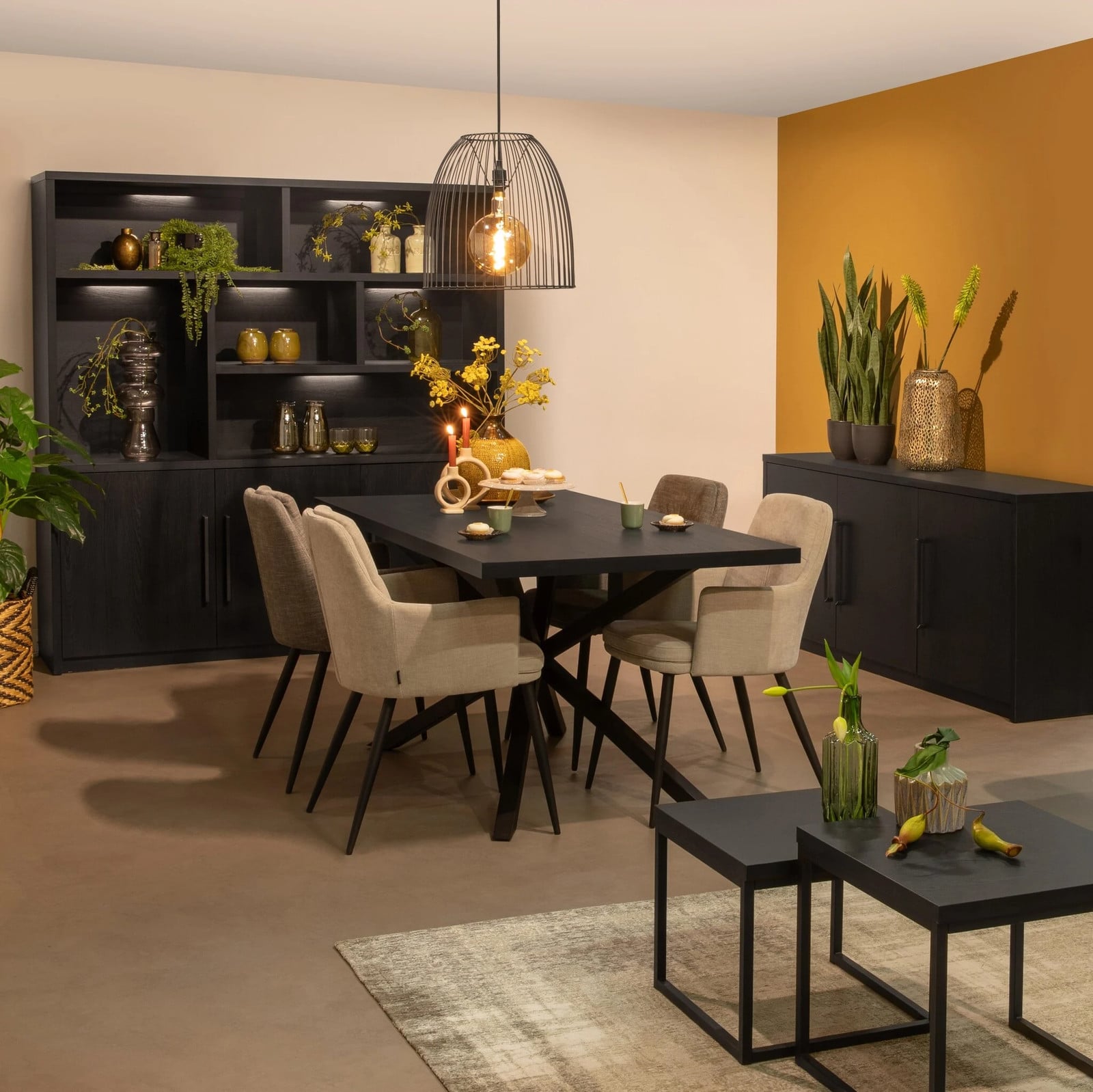 WoonMax Eettafel Broadway - Zwart - 200 cm