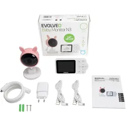 Evolveo, Babyphone, Baby Monitor N3 Babyphone rosa / 2,8" TFT / Mikrofon / Lautsprecher (300 m)
