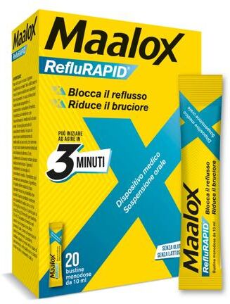 Maalox Reflurapid Bruciore di Stomaco 20 Bustine Reflusso Gastroesofageo