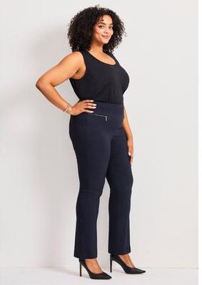 Plus Size Women's Super Stretch Zip Pant by Avenue in Navy (Size 24)