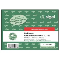 Sigel Formularbuch »Quittungen für Kleinunternehmer SD120« gelb, 14.8x10.5 cm