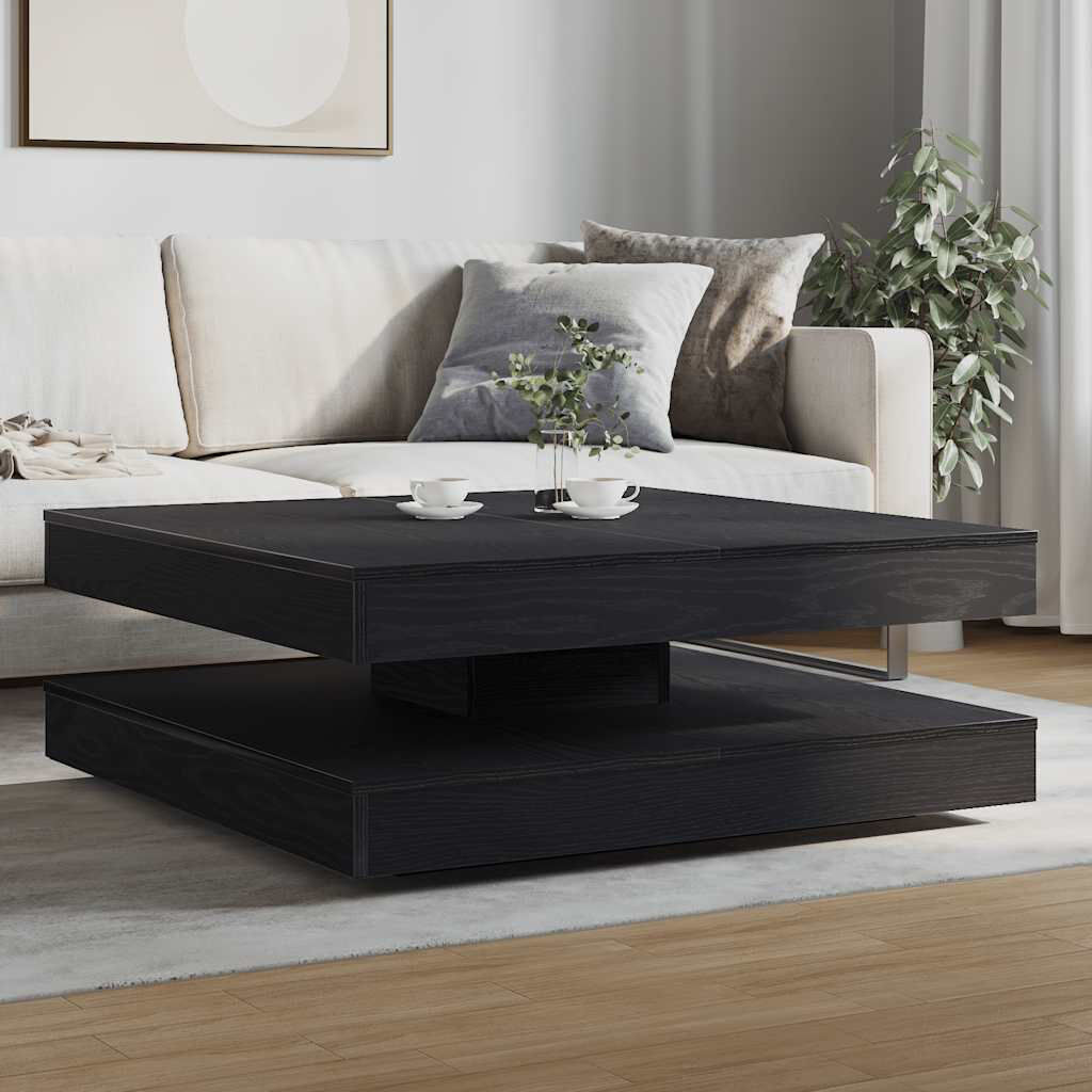 Fjørde & Co Coffee Table 360-Degree Rotatable 90X90x34.5 Cm Black Oak
