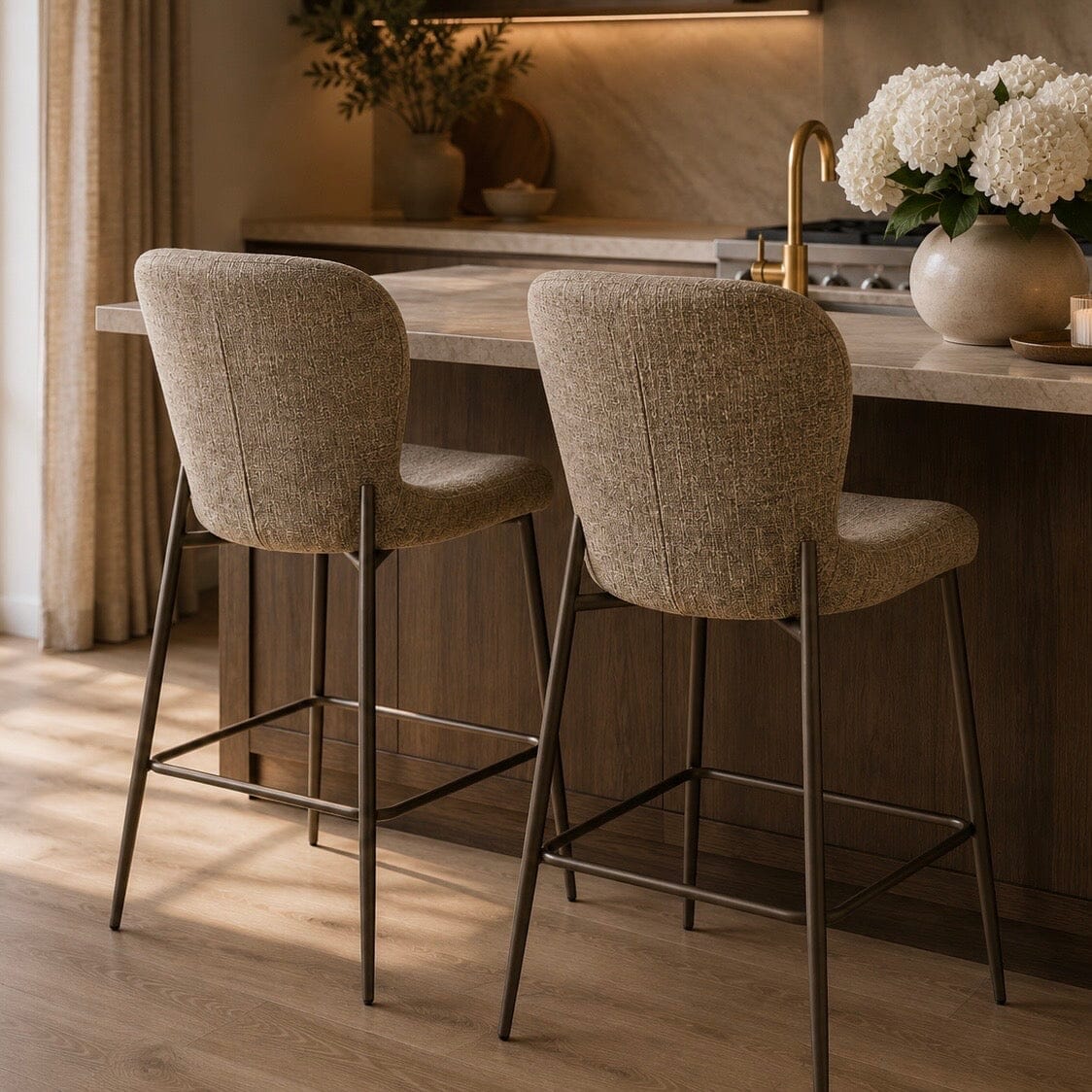 Cadence Brown Tweed Bar Stool