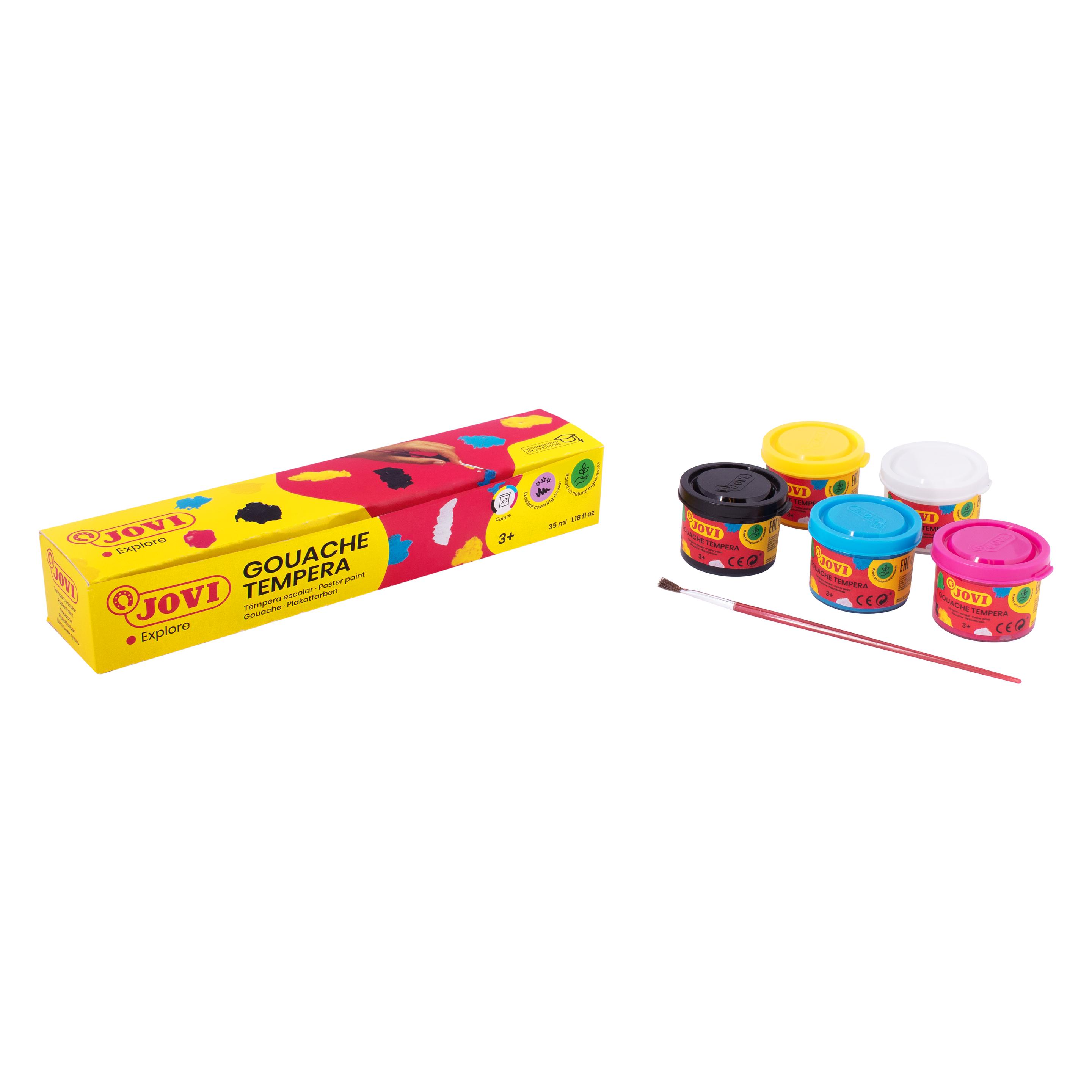 Jovi Plakatfarbe Tempera Schule VE=5 Dosen a 35ml + Pinsel (35 ml) (42829626)
