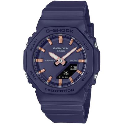 Chronograph CASIO G-SHOCK, gold (dunkelblau, rosegoldfarben, blau), Armbanduhren, Damen, blau, Chronograph, Quarzuhr,Armbanduhr Damenuhr,Herrenuhr, bis 20bar wasserd.Resinarmband