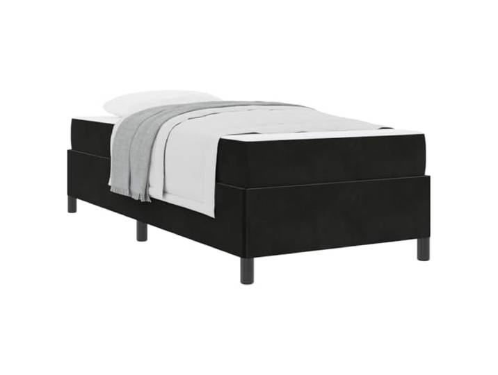KTHLBRH Einzelbett 80 x 200 cm mit schwarzer Matratze Minimalistisches Design, weicher Stoff, robuste Struktur, geeignet für moderne Räume