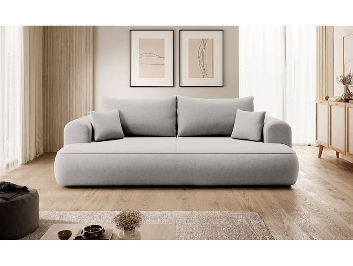 Canapé-lit Gris Velours Cassie 250 x 92 x 110cm Avec fonction couchage Moderne