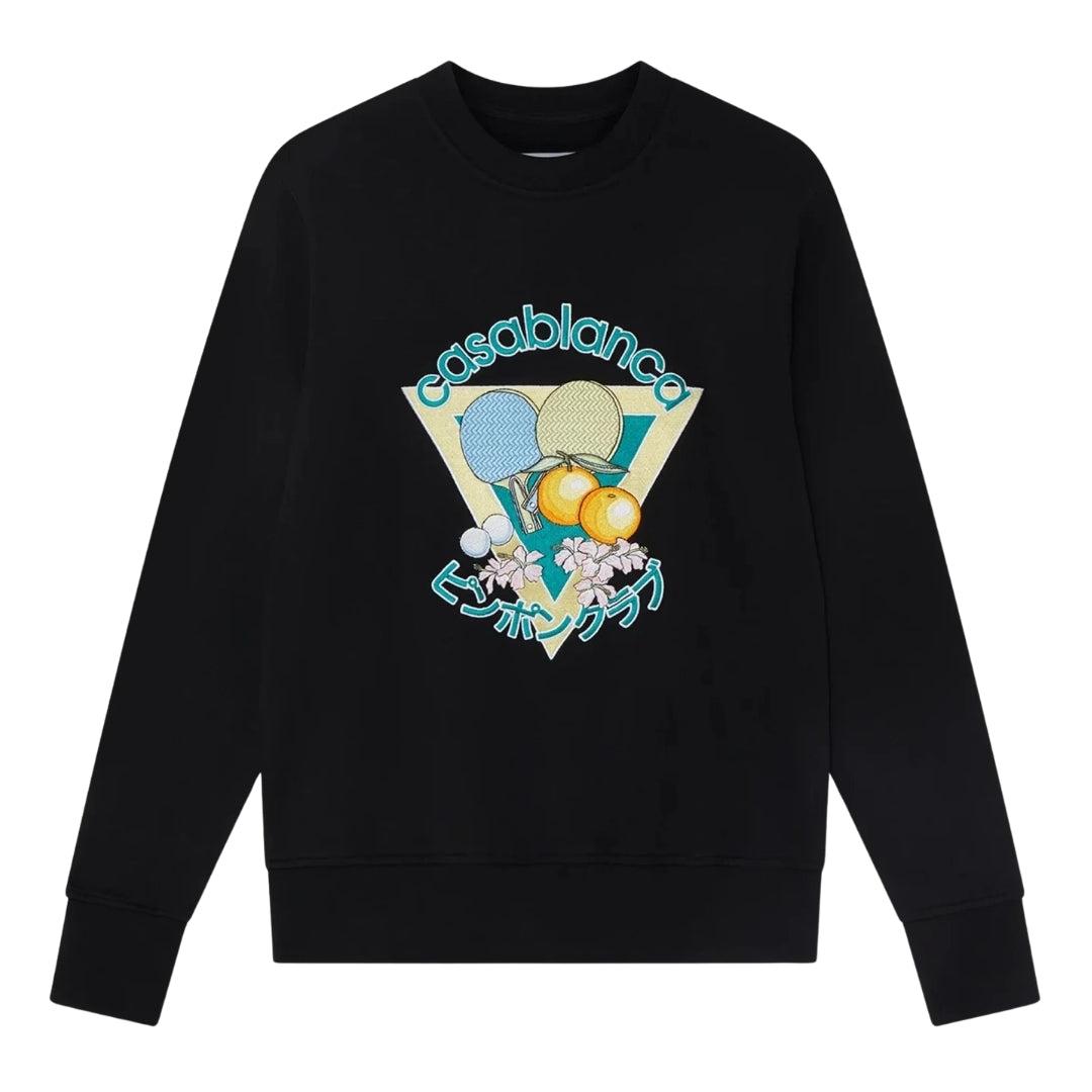 Casablanca Bestickte Ping-pong-club-sweatshirts, Schwarz
