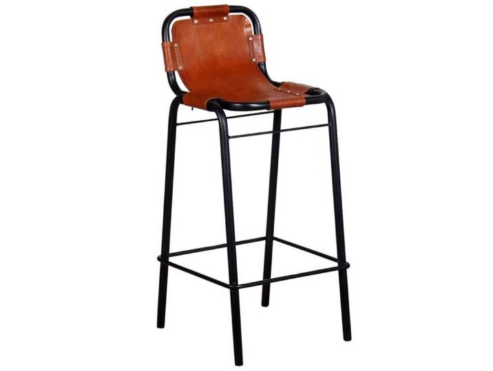 CHIC Tabourets de bar lot de 2（2 pcs) cuir véritable - 46x45x94 cm 578322 S11