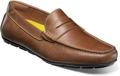 Florsheim Motor Smooth Moc Toe Penny Driver - Mens 8 Brown Slip On W