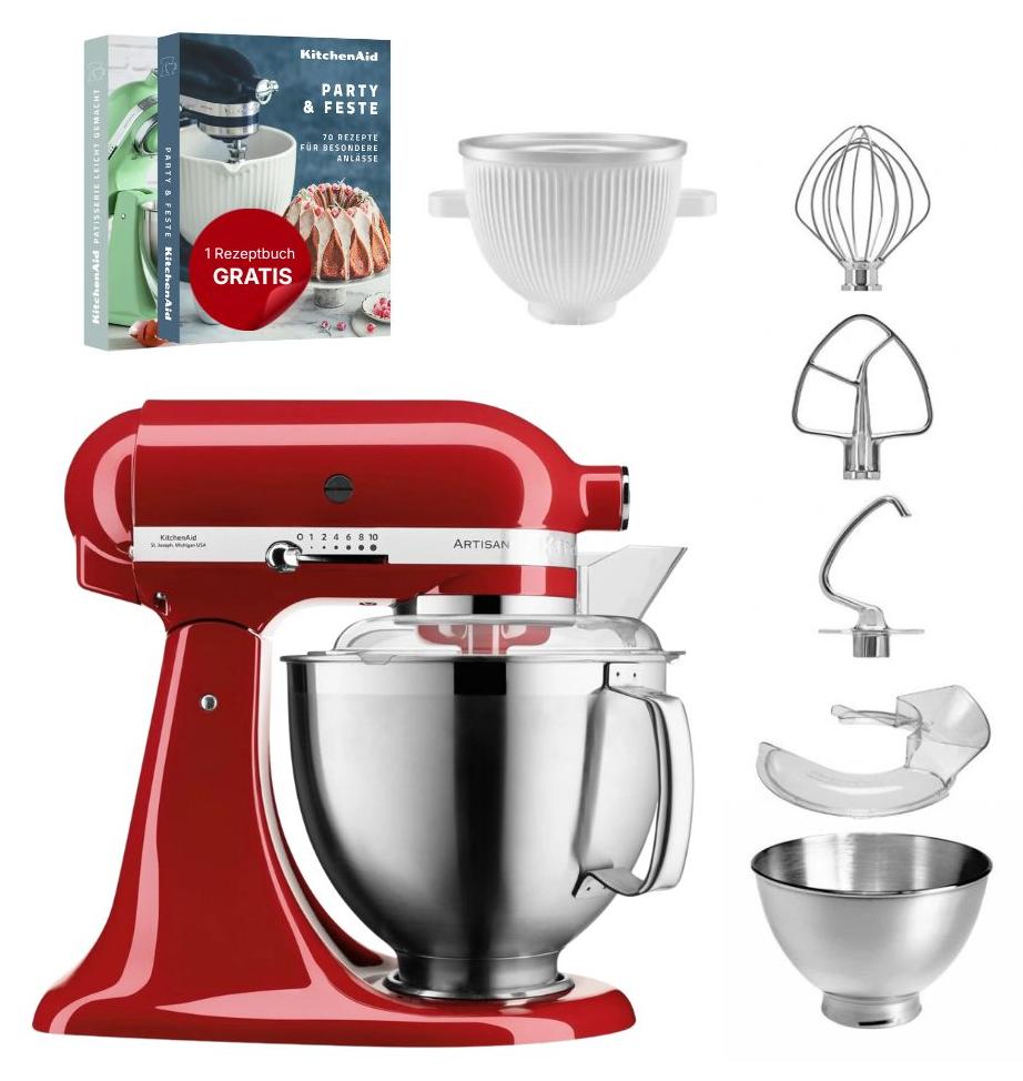 KitchenAid 4,8 L 5KSM185 Artisan Küchenmaschine Icelover Empire Rot