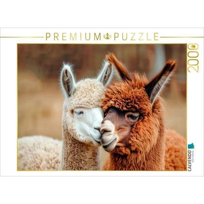CALVENDO Puzzle Alpakas - Herzenswärme auf der Weide | 2000 Teile Lege-Größe 90x67cm Foto-Puzzle für glückliche Stunden, von , Calvendo Puzzle