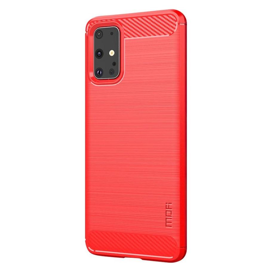Mofi Galaxy S20+ Plus - Silikon Hülle Carbon Look rot (Samsung Galaxy S20+) (101224056C)