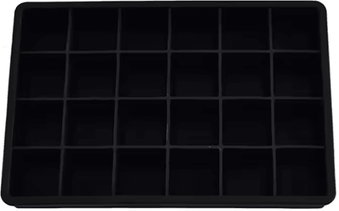 Inspire Curations 24 Grid Silicone Ice Cube Mold Big Square Ice Cube Tray Mold Ice Cube Maker Non toxic Durable Bar Pub Wine Ice Blocks Ma black 1pc
