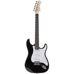 PDT RockJam Elec Guitar Super Kit (Lindenholz), Gitarre, Schwarz