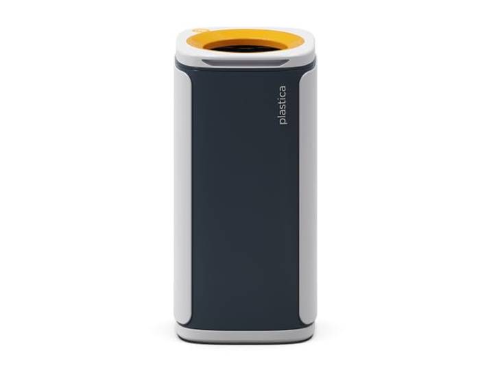 KOBRA Wahee Abfalleimer Design, Mülleimer aus Kunststoff, Mülleimer 60 Liter, Behälter für Innen- oder Außenbereich, mit Magneten, 100 % Made in Italy (Signalgelb)
