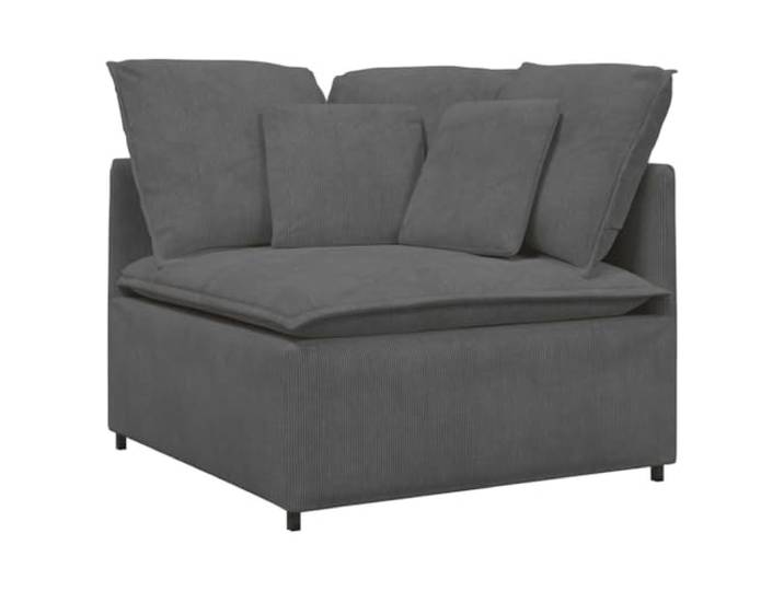 KTHLBRH Modulares Sofa, dunkelgrau, 200 cm Gestell aus Metall, Polsterung aus Schaumstoff, 2 Ecken, 6 große Kissen, 4 kleine Kissen