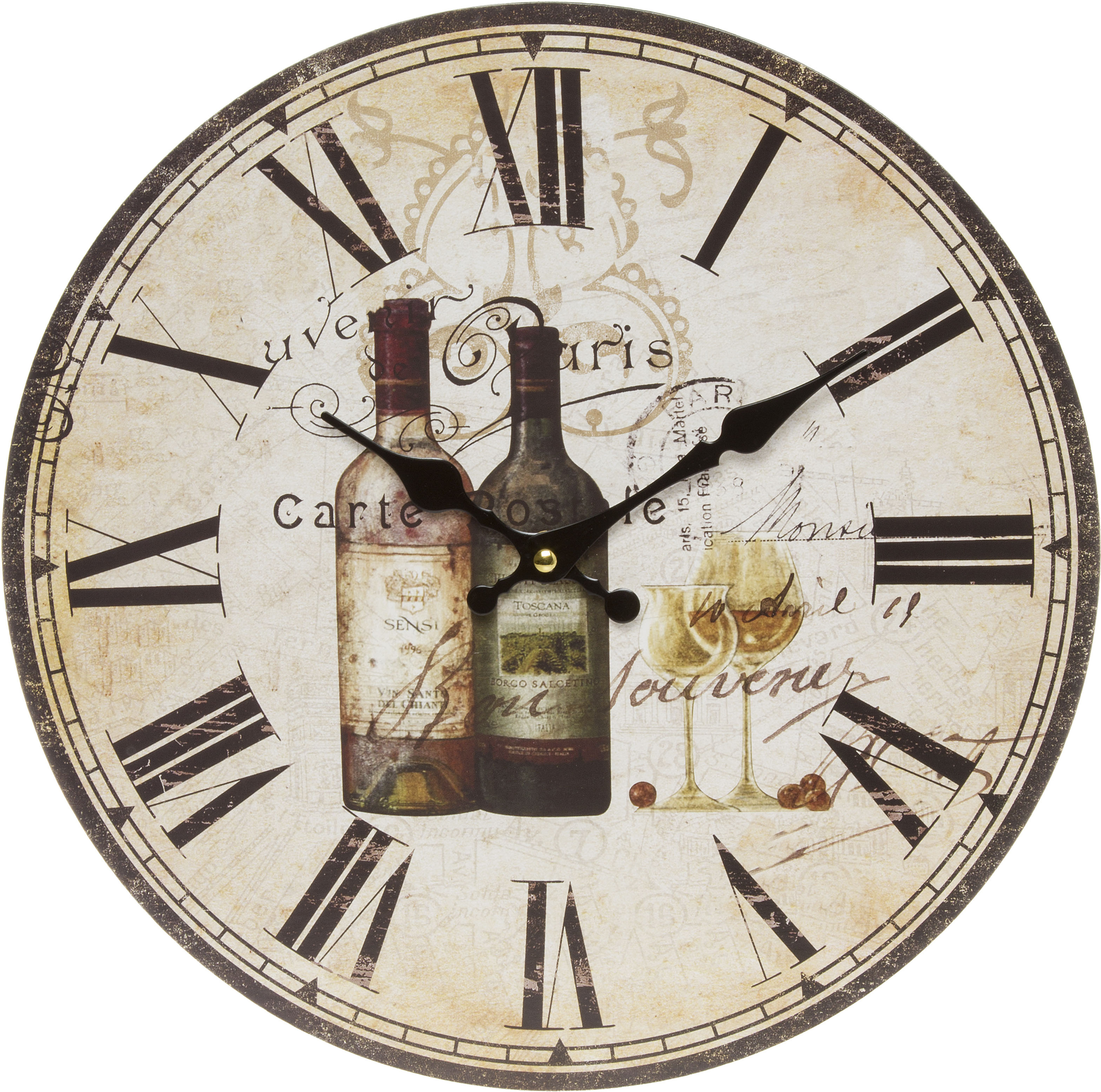 Wanduhr "Walram", weiß, B:33,8cm T:4cm, MYFLAIR MÖBEL & ACCESSOIRES, Wanduhren, Wanduhr, weiß, rund, römische Ziffern, dekorativ in Küche & Wohnzimmer